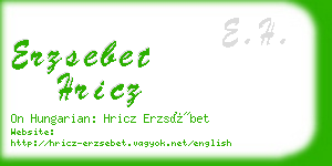 erzsebet hricz business card